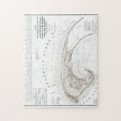 Oude princetown Cape Cod Map Jigzaag Puzzl Legpuzzel (Verticaal)
