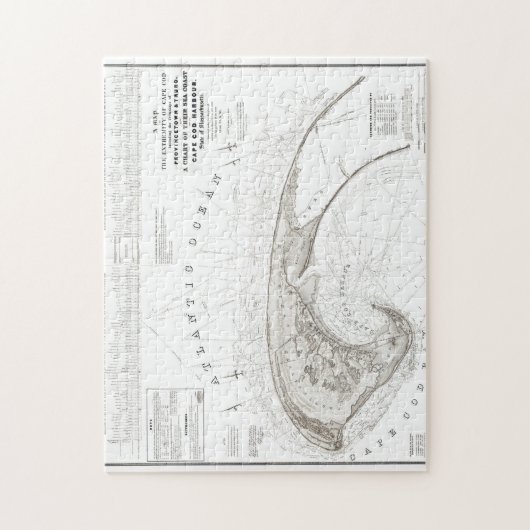 Oude princetown Cape Cod Map Jigzaag Puzzl Legpuzzel (Verticaal)