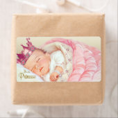 Oude prinses baby shower waterflesstickers etiket (Insitu)