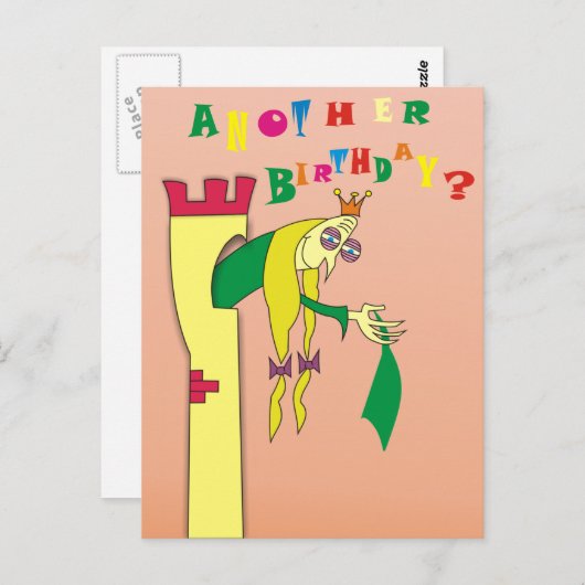 Oude prinses in Tower Grappige Verjaardag Briefkaa Briefkaart (Voorkant / Achterkant)