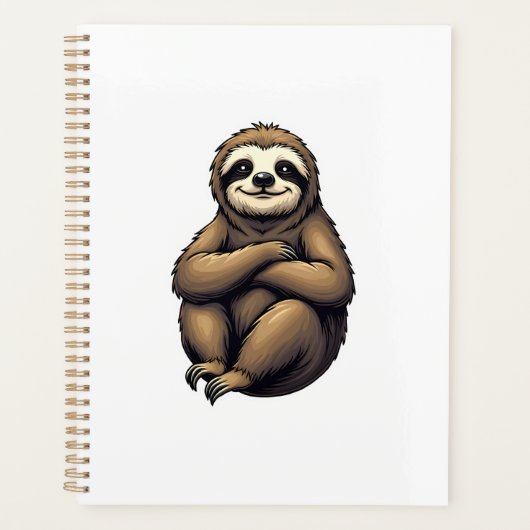 Oude Print Luiaard Kunst Vintage Grafisch 2 Planner (Voorkant)