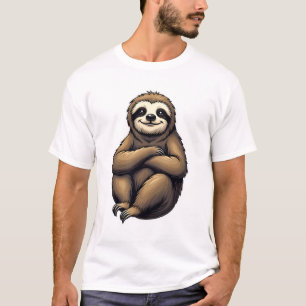 Oude Print Luiaard Kunst Vintage Grafisch 2 T-shirt