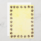 Oude Print Papier Textuur Paw Prints Basis voor Kaart (Voorkant / Achterkant)