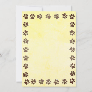 Oude Print Papier Textuur Paw Prints Basis voor Kaart