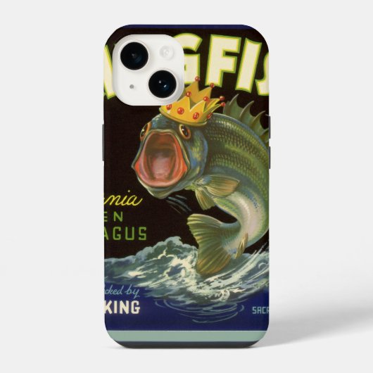 Oude Product Blik Label Kunst, Kingfish Asperges iPhone Hoesje (Achterkant)