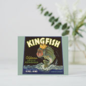 Oude product bliklabel kunst, Kingfish asperges (Staand voorkant)