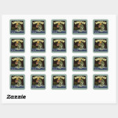 Oude Product Bliklabel Kunst, Kingfish Asperges Vierkante Sticker (Vel)