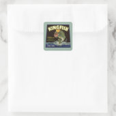 Oude Product Bliklabel Kunst, Kingfish Asperges Vierkante Sticker (Tas)