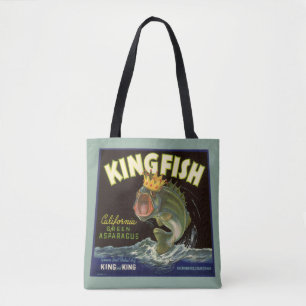 Oude product bliklabel kunst, Koningsvis asperges Tote Bag