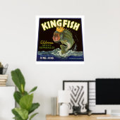 Oude Product Kan Etiket Kunst, Kingfish Asperges Poster (Thuiskantoor)