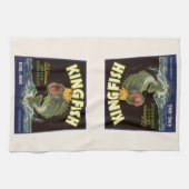 Oude Product Kan Label Kunst, Kingfish Asperges Theedoek (Horizontaal)