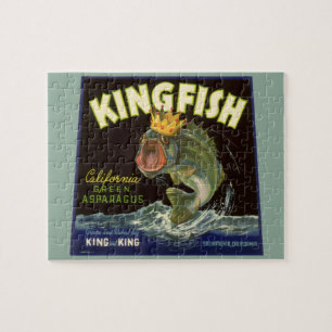 Oude productbliklabelkunst, Kingfish Asperges Legpuzzel