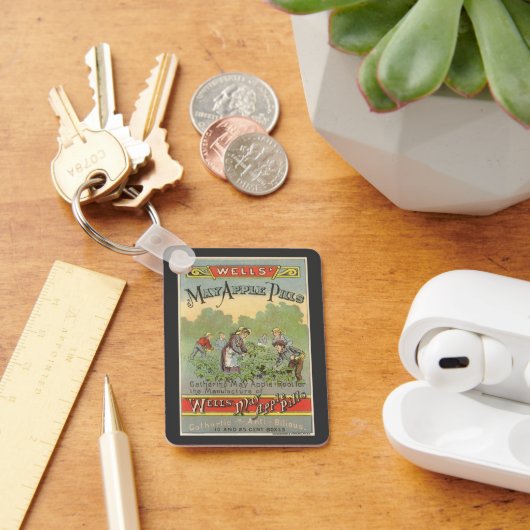 Oude productlabelkunst, Wells May Apple Pills Sleutelhanger (Bureau)