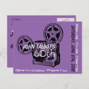 Oude Projector 60e verjaardag Partij sparen de Dat Aankondigingskaart