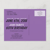 Oude Projector 60e verjaardag Partij sparen de Dat Aankondigingskaart (Achterkant)