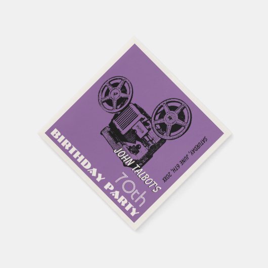 Oude projector — 70e verjaardag — Papier nkin Servetten (Hoek)