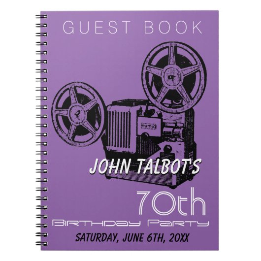 Oude projector - 70e verjaardag van GuestBook Notitieboek (Voorkant)