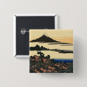 Oude provincie Kai | Katsushika Hokusai tekening Vierkante Button 5,1 Cm (Voorkant /achterkant)