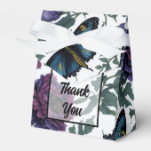 Oude pruim paars magenta bloemen vlinders bedankdoosjes (Voorkant Zijde)