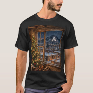 Oude Pueblo Kerstmis Raam Uitzicht A Mountain T-shirt