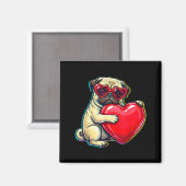 Oude pug grappige jeugd leven vader moeder retro h magneet (Voorkant / Achterkant)