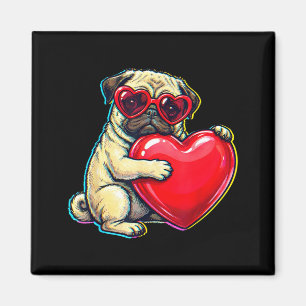 Oude pug grappige jeugd leven vader moeder retro h magneet