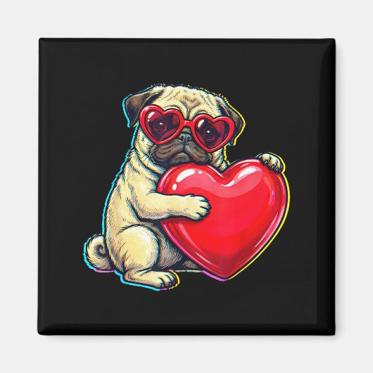 Oude pug grappige jeugd leven vader moeder retro h magneet (Voorkant)