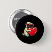 Oude pug grappige jeugd leven vader moeder retro h ronde button 5,7 cm (Voorkant /achterkant)