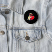 Oude pug grappige jeugd leven vader moeder retro h ronde button 5,7 cm (In situ)