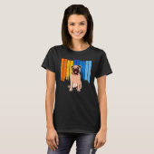 Oude Pug Mops Carlin Hondenras Schattig T-shirt (Voorkant volledig)