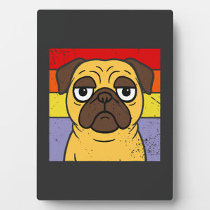 Oude Pug Sarcastische Dwaze Puppy Hond Liefhebber Fotoplaat