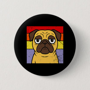 Oude pug sarcastische dwaze puppy hond liefhebber ronde button 5,7 cm