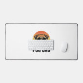 Oude Pug Vader Gravure Hond Liefhebber Ontwerp_1 Bureaumat (Keyboard & Muis)