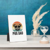Oude Pug Vader Gravure Hond Liefhebber Ontwerp_1 Fotoplaat (Zijkant)