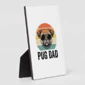 Oude Pug Vader Gravure Hond Liefhebber Ontwerp_1 Fotoplaat (Zijkant)
