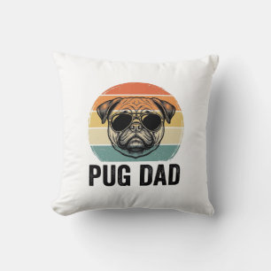 Oude Pug Vader Gravure Hond Liefhebber Ontwerp_1 Kussen