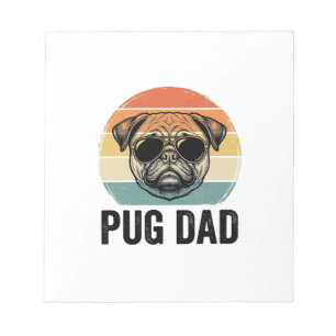 Oude Pug Vader Gravure Hond Liefhebber Ontwerp_1 Notitieblok