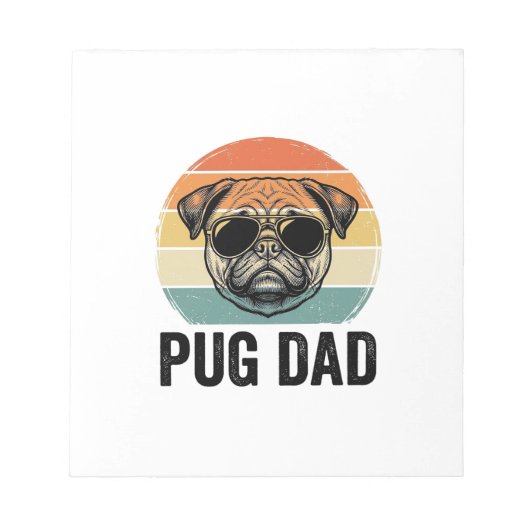 Oude Pug Vader Gravure Hond Liefhebber Ontwerp_1 Notitieblok (Voorkant)