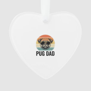 Oude Pug Vader Gravure Hond Liefhebber Ontwerp_1 Ornament