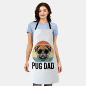 Oude Pug Vader Gravure Hond Liefhebber Ontwerp_1 Schort (Gedragen)