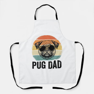 Oude Pug Vader Gravure Hond Liefhebber Ontwerp_1 Schort