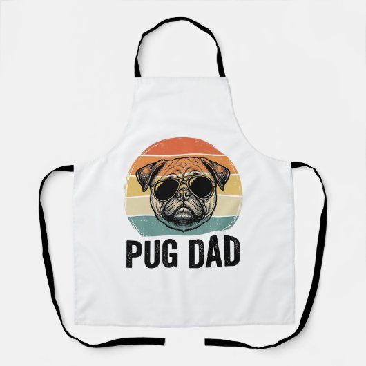 Oude Pug Vader Gravure Hond Liefhebber Ontwerp_1 Schort (Voorkant)