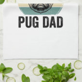 Oude Pug Vader Gravure Hond Liefhebber Ontwerp_1 Theedoek (Gevouwen)