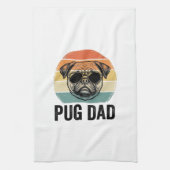 Oude Pug Vader Gravure Hond Liefhebber Ontwerp_1 Theedoek (Verticaal)