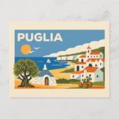 Oude Puglia Italië Kust Reisposter Briefkaart (Voorkant)