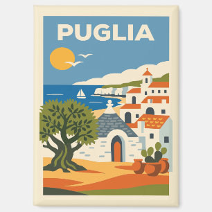 Oude Puglia Italië Kust Reisposter Magneet