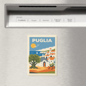 Oude Puglia Italië Kust Reisposter Magneet (Insitu (Vaatwasser))