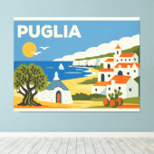 Oude Puglia Italië Reisposter Canvas Afdruk (Insitu (Houten vloer))