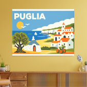 Oude Puglia Italië Reisposter Canvas Afdruk (Insitu (Woonkamer))