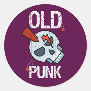 Oude Punk schedel Ronde Sticker